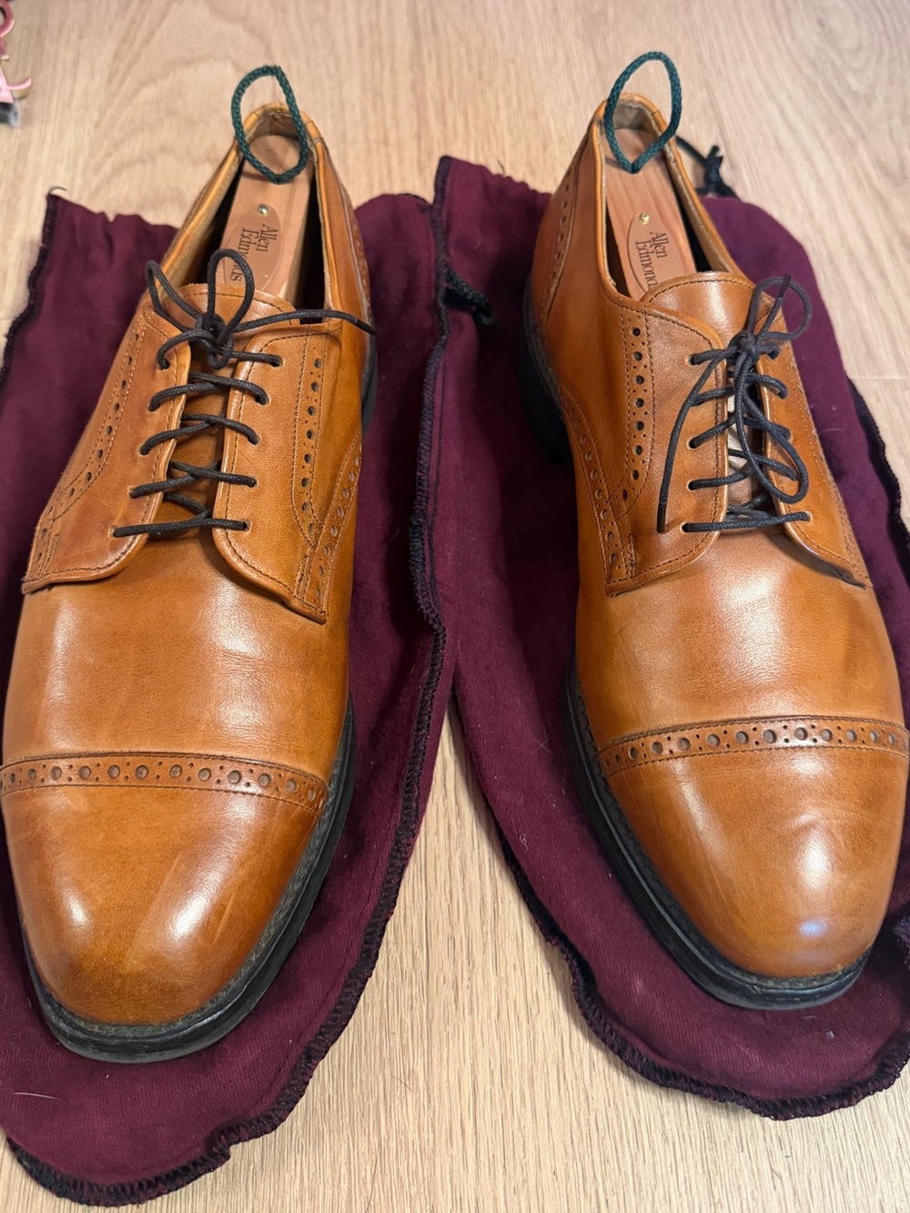 Allen Edmonds Tan Cap-Toe Derby Shoes